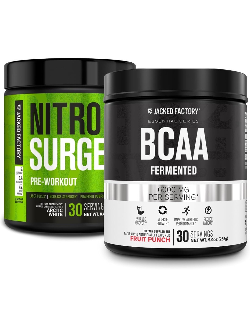 근육 건물과 회복을 위한 과일 펀치에 있는 Arctic 백색 & BCAA에 있는 Jacked 공장 Nitrosurge 전 운동