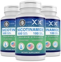 Genex 공식 니코틴아미드 500mg (3 팩) 건강한 피부를 위한 비타민 B3 홍조 자유로운 Niacin 캡슐 - Niacinamide 보충교재 알약은 Keratin & 지원 피부 세포 건강 & 에너지 (300의 캡슐)를 생성하는 것을 돕습니다