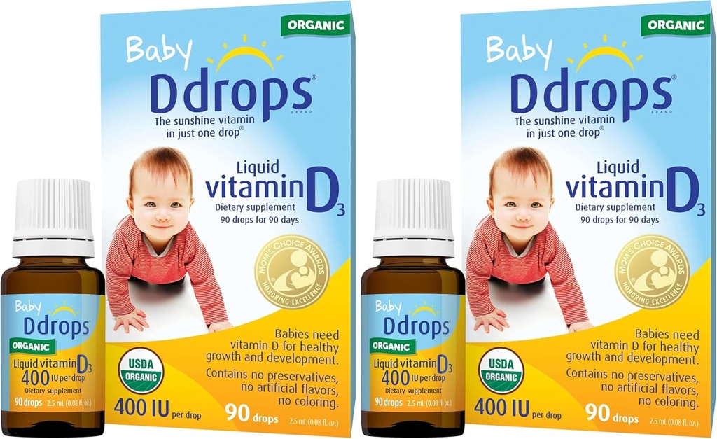 Ddrops 1072834 400 IU 아기를 위한 액체 비타민 D3 하락, 0.08 Fl. Oz (4의 포장)