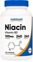 Nutricost Niacin (비타민 B3) 100mg, 240 캡슐 - Flushing, Non-GMO, 글루텐 무료