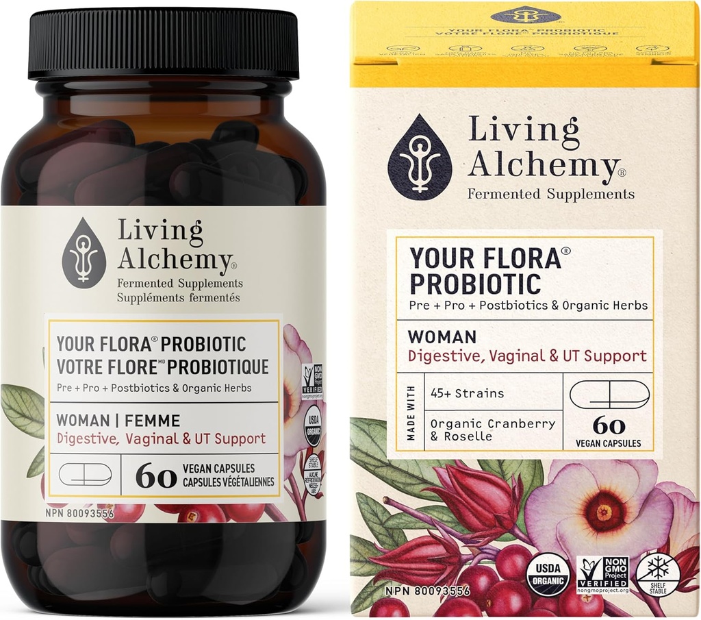 살아있는 Alchemy 유기 여성은 당신의 Flora Probiotic, 60 CT를 소화합니다