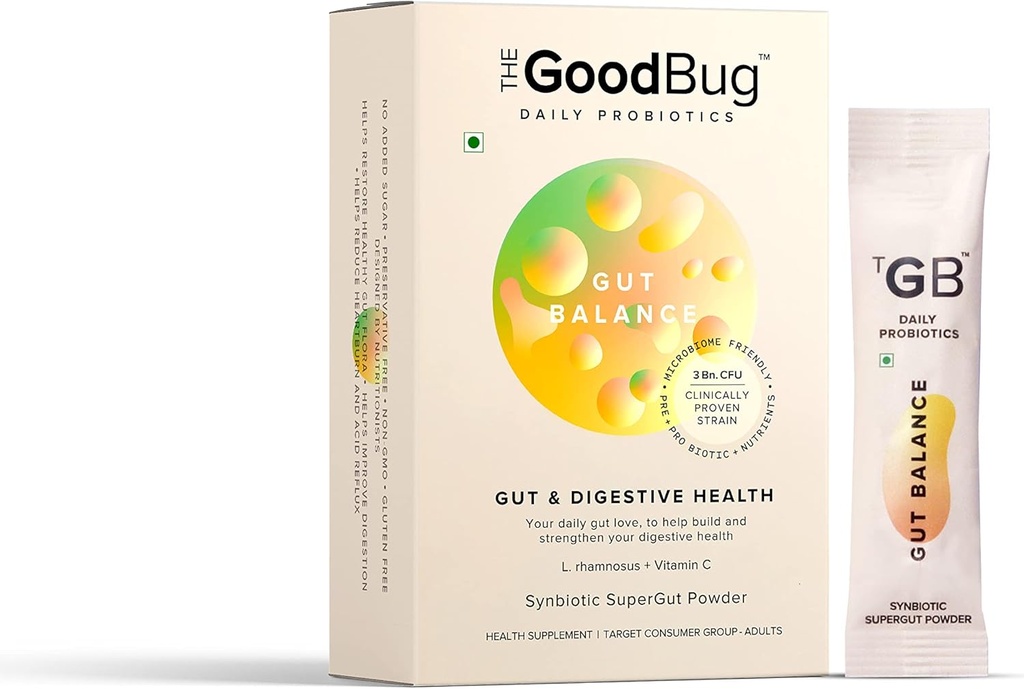 남자 & 여자를 위한 Gut 건강 & Immunity Probiotic, 강한 소화 & Immunity 지원 Gut 균형 보충교재 지팡이 - Probiotics + Inulin + 비타민 C 3Bn 임상적으로 입증된 균류의 CFU - 30 일 팩