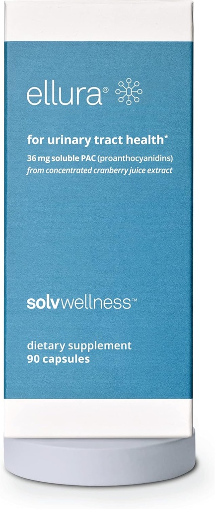 Solv Wellness Ellura 임상으로 입증 된 크랜베리 보충 : 100 % Bioavailable PAC, 90 캡슐의 36mg과 UTI의 머리를 얻으십시오