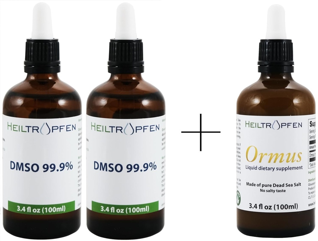 뭉치/세트 2X DMSO 99.9% 3.4 oz + Ormus 3.4 Fl Oz 집중된 Orme | Heiltropfen®