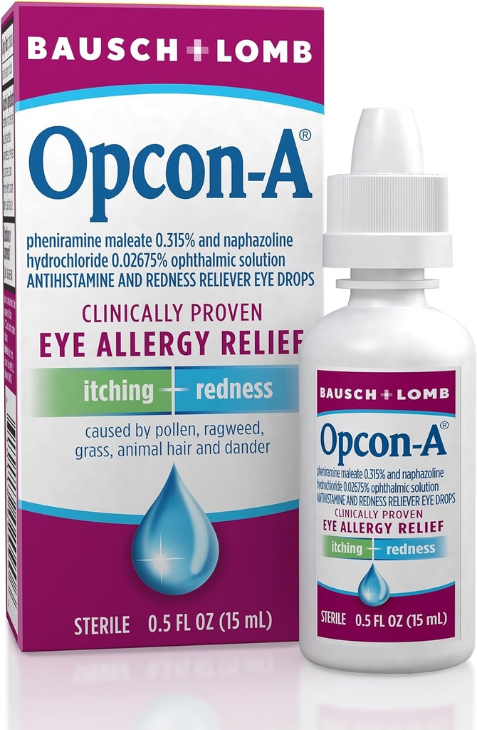 Allergy Eye Drops by Bausch & Lomb, Itch & Redness 구호, 15 mL