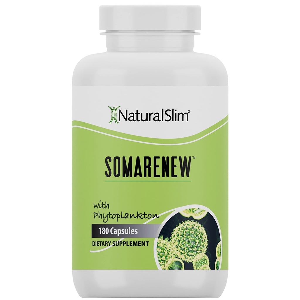Somarenew Metabolism Booster, Gut Cleanse, Energy Support & Full Body Cleanse Supplement with Marine Phytoplankton (Omega 3) & Black Fulvic Acid Superfood - 180 야채 캡슐