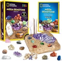 NATIONAL GEOGRAPHIC Mega Gemstone Dig Kit – 15 Real Gemstones 및 Crystals, Science Kit for Kids, Gem Digging Kit, Girls 및 Boys, Mining Kit, Rock Collection에 대한 선물