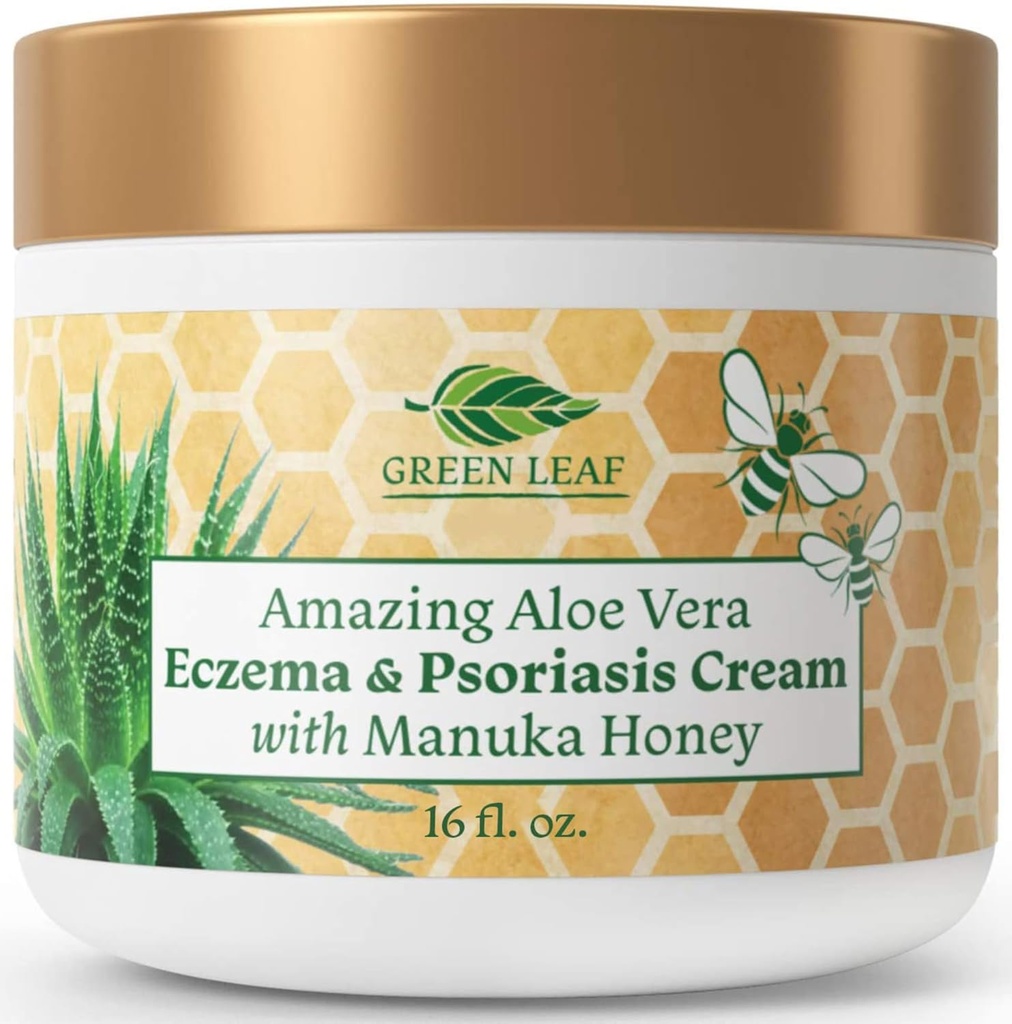 Manuka 꿀 Eczema 크림 습기를 공급 로션 Psoriasis 구호 - 가려움증, 건조한 피부 돌진 연고 - 피부 Soothing Moisturizer 아기 아이 & 성인 고강도 몸 & 얼굴 크림 16oz