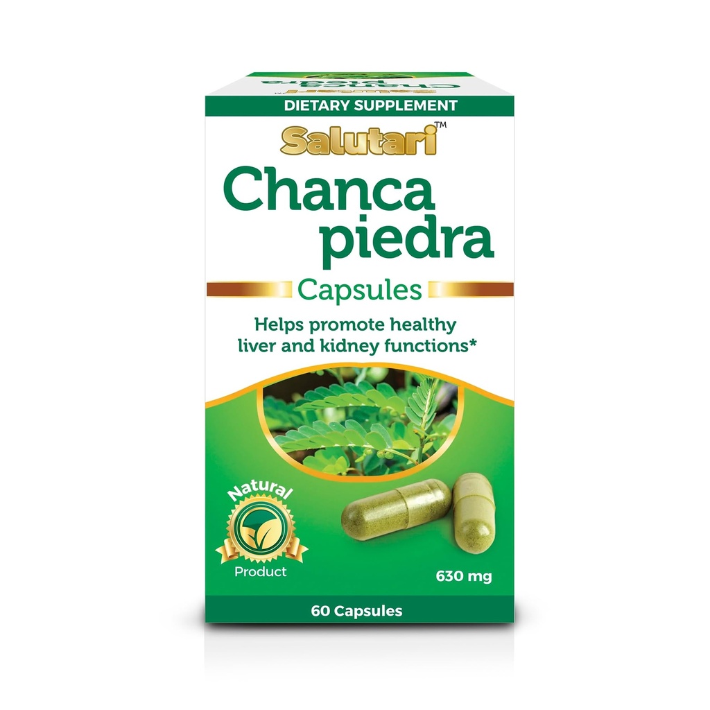 SALUTARI Chanca Piedra Stone Breaker, 60 채식 캡슐 - Kidney Health, Liver Cleanse 및 Gallbladder 지원을위한 천연 스톤 브레이커 보충 - 자연 Detox 보충