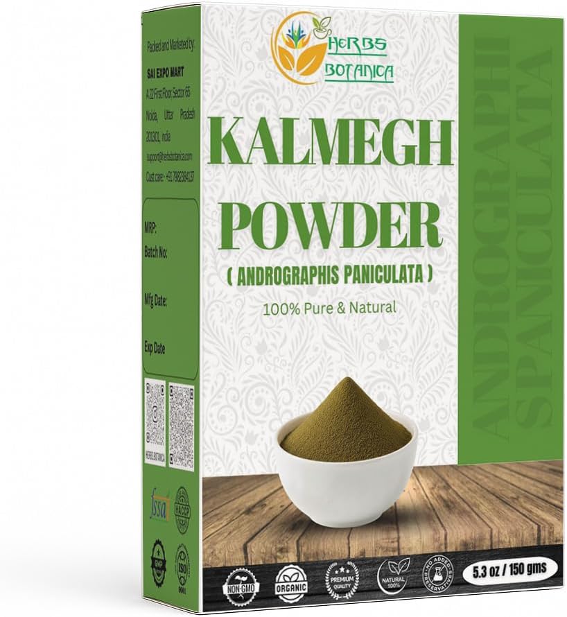 허브 Botanica Kalmegh 분말 100 % 순수한 Andrographis Paniculata (녹색 Chiretta 허브) 허브 사용에 대한 – Finely Ground Andrographis Powder 5.3 oz Pack