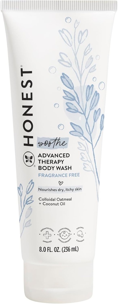 정직한 회사 Eczema Soothing 치료는 몸 세척을 자연적으로 말린 아기 Prebiotics Colloidal Oatmeal 8 oz를 위한 Gentle를 청소합니다