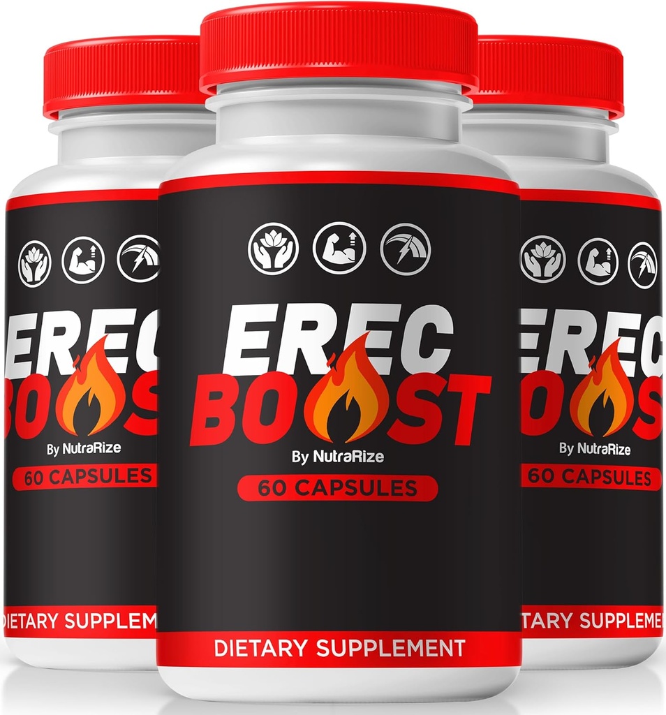 NutraRize (3 팩) ErecBoost, 남자를위한 ErecBoost 알약, 에너지 및 전반적인 건강을위한 공식 ErecBoost Original Male Capsules, ErecBoost Pastillas, ErecBoost En Capsulas (180 캡슐)