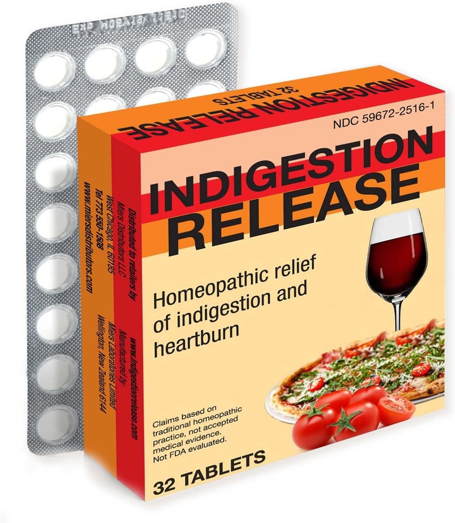 Miers Lab Indigestion Relief Capsules, Heartburn Relief, Safe 및 effective, Fast Acting, 32 태블릿 용 Homeopathic Tablets