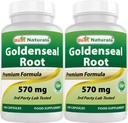 제일 자연적인 Goldenseal 뿌리 570 mg (Non-GMO) 100 캡슐 (100의 조사 2))