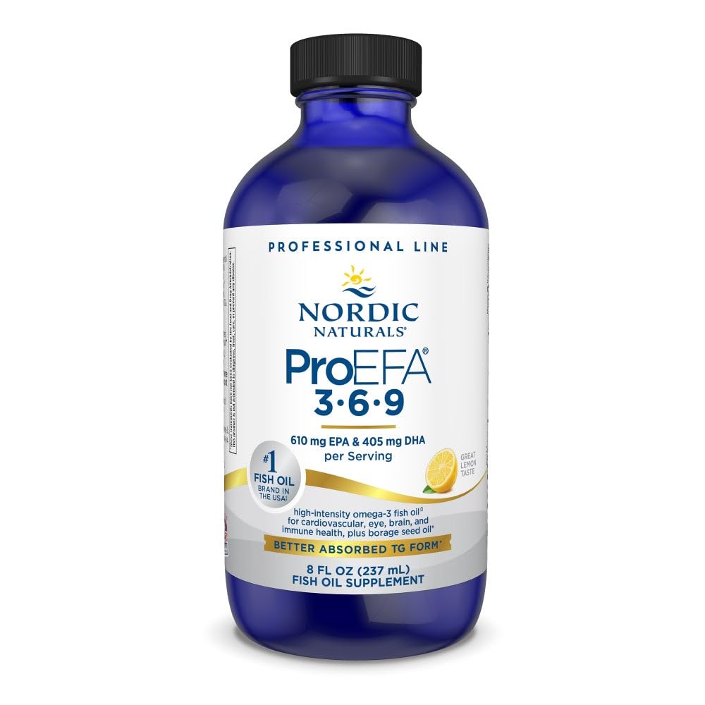 Nordic Naturals ProEFA 3-6-9, 레몬 맛 - 8 온스 - 1270 mg Omega-3 - EPA & DHA 추가 GLA - 건강한 피부, Cognition, & Positive Mood - Non-GMO - 48 서빙