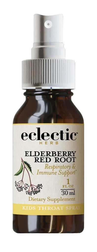 Eclectic Herb - Elderberry 빨간 뿌리 스로트 스프레이 키즈 | 호흡 및 면역 지원 | Non-GMO, 글루텐 프리(1 fl oz | 30 ml)