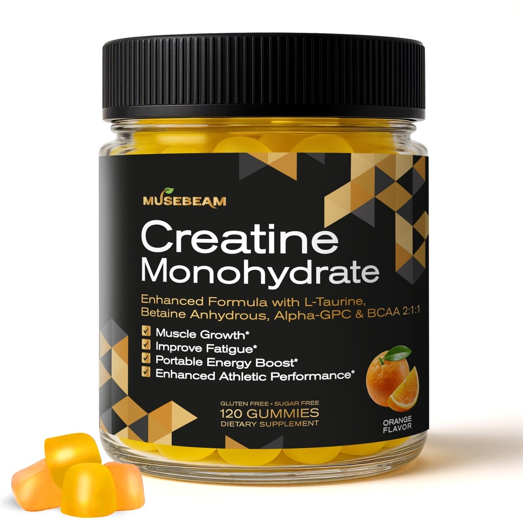크레아틴 Monohydrate 5000mg 보충교재 Gummies - L-Taurine betaine 무수 알파 GPC BCAA 2:1로 - 설탕 자유로운 글루텐은 남자 여자를 위해 해방합니다