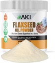 AKI Flaxseed 기름 분말 - Omega-3 지방산, 섬유, & Lignans와 같은 필수 영양소로 포장 - 인공 첨가물에서 해방해, 이상적인 질 성분 (5.30oz/150g)로 만드는