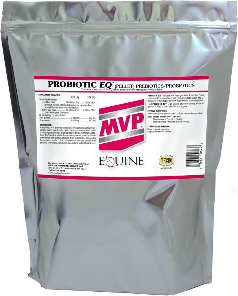 MVP Probiotic EQ (10lb) 건강한 소화 기관 및 말에 있는 면역 기능