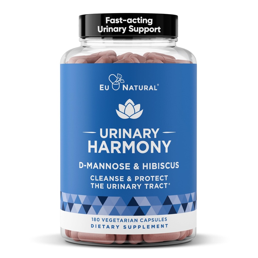 Urinary Harmony D-Mannose Supplement – 여성을 위한 Urinary Tract 건강 – 유린 시스템 – DMannose와 Hibiscus를 가진 유력한 임상 힘 공식 – 180 빠른 행동 캡슐