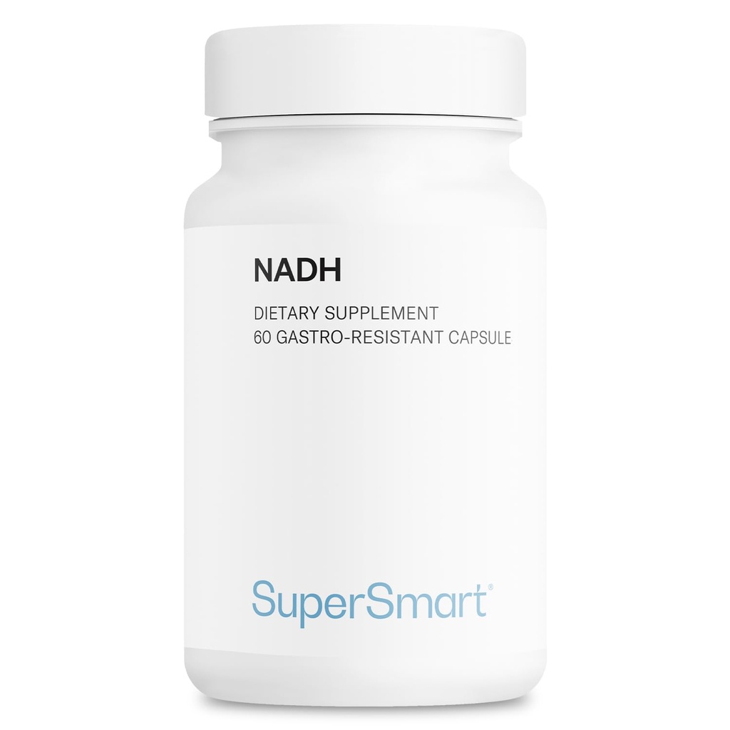 Supersmart - NADH 5mg / Day (Reduced Nicotinamide Adenine Dinucleotide) - NADH 보충 - 에너지 알약 | 비 GMO 및 글루텐 무료 - 60 지연 릴리즈 캡슐