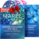 MAREE Eye Gels & Facial Mask 번들 - 퍼프 아이와 다크 서클, 시트 모이스처라이징 마스크에 대한 눈 젤 아래 - Marine Collagen & Hyaluronic Acid, Green & Red Algae Extract - 모든 피부 유형