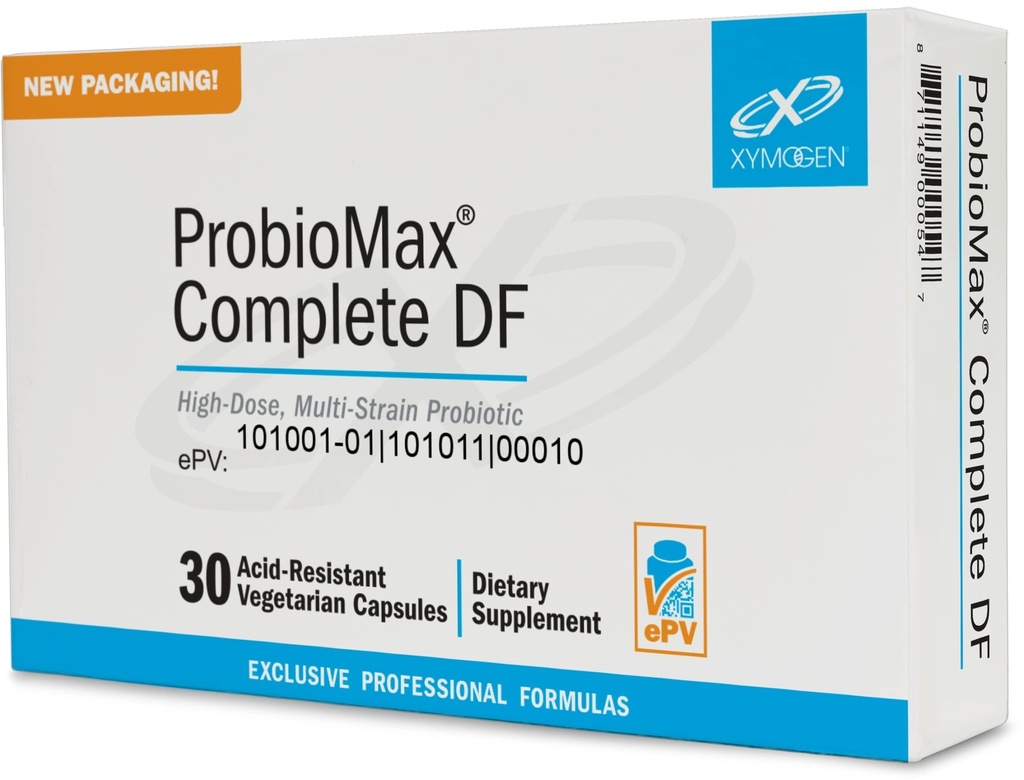 XYMOGEN ProbioMax 완료 45B - 45 억 CFU Probiotic 보충 - 라토 균 산병과 함께 높은 복용량, 낙농 무료 프로바이오틱스 - 전적으로 ProbioFull DF (30 캡슐)