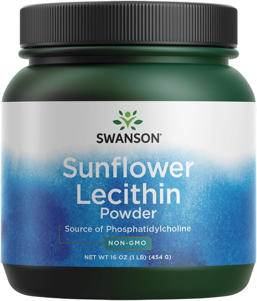 Swanson Sunflower Lecithin 두뇌 건강 신경 시스템 지원 비 GMO Soy-Free 채식 16 oz (1lb) 454 그램 분말