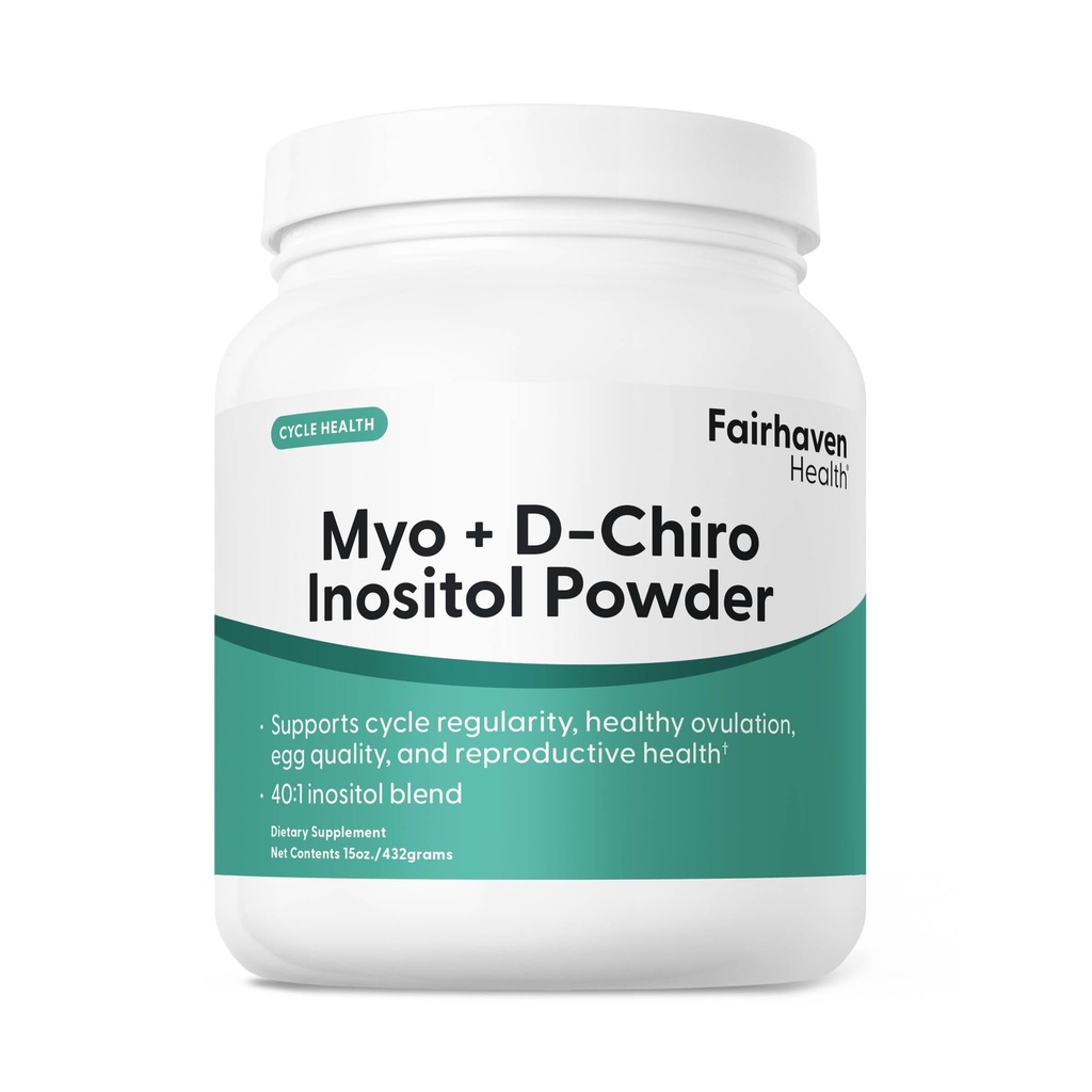 Fairhaven Health Myo-Inositol 및 D-Chiro Inositol Powder | 40:1 비율 | 여성용 건강 Ovarian & 호르몬 밸런스 | 여성용 프리미엄 채식 | 비 GMO | 180봉