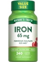 자연의 진실 철 정제 65mg | 240 개 | 325mg 철 황산염 | Vegan, Non-GMO & 글루텐 무료 보충