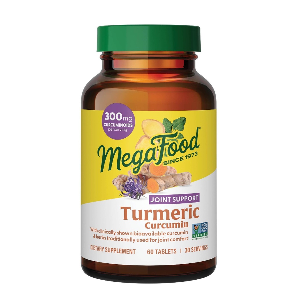 MegaFood 심황 쿠르쿠민 여분 힘 - 합동 지원 보충교재 - 까만 고추 & Boswellia 추출물을 가진 심황 쿠르쿠민 - Vegan - 9 음식 알레르기 없이 만드는 - 60의 탭 (30의 서빙)
