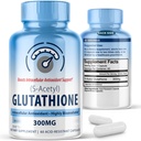 S-Acetyl L-Glutathione 300mg – 60 산 저항하는 캡슐, 높은 생체 이용성 S Acetyl Glutathione는 Liver & 피부 건강, 보충교재 산화 방지제 지원 캡슐을 위해 보충합니다