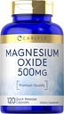Carlyle 마그네슘 산화물 500mg | 120 캡슐 | 프리미엄 품질 | Non-GMO 및 글루텐 무료 보충