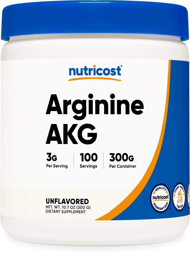 Nutricost 아르기닌 AKG 분말 300 그램 (AAKG) - 서빙 당 3G & 100 서빙 - 순수한 아르기닌 알파 Ketoglutarate