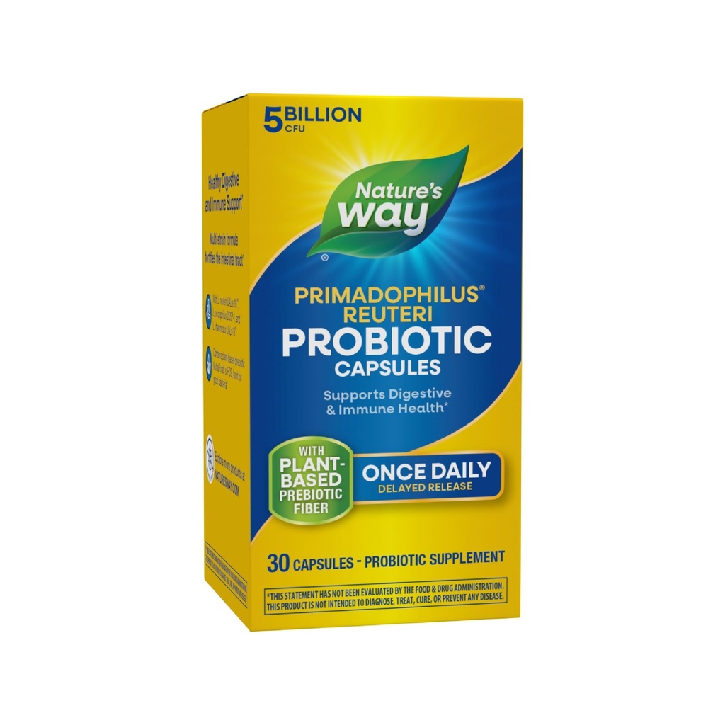자연의 방법 Primadophilus Reuteri Probiotic, Digestive & Immune Health*, 5 억 라이브 문화, 30 캡슐 (포장 월병)
