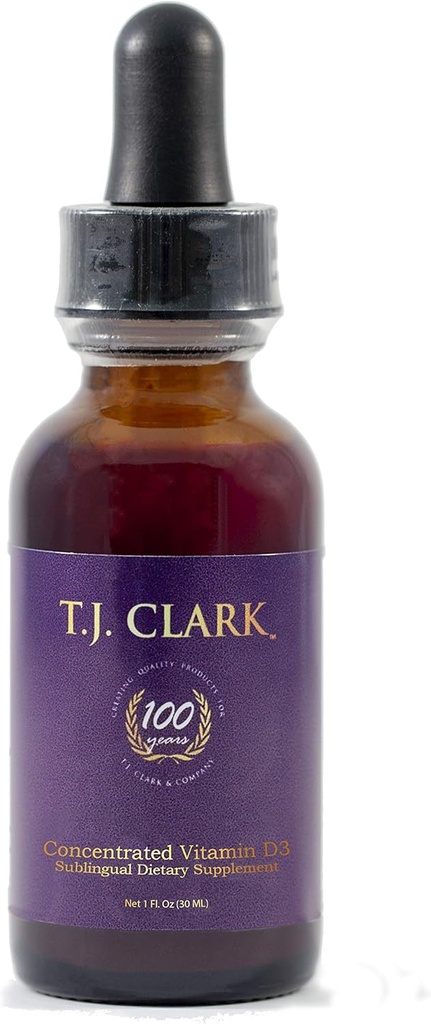 액체 비타민 D3 125mcg/5,000 IU의 1개의 fl. oz. 집중된 잠수함 Dietary 보충교재, TJ Clark, 유리제 Dropper