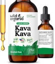 Wild & Organic Kava Kava Tincture 400 mg - 무드 지원 보충 - 칼로리 뿌리 추출물 액체 낙하 - 2 월 공급 - 채식, 설탕 및 알코올 프리 드롭 - 2 fl oz