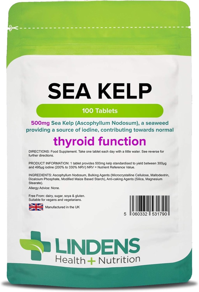 Lindens Kelp 정제 100 x 500mg 높은 Potency 1 일