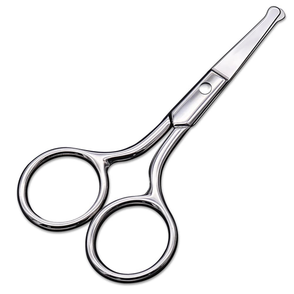Small Scissors With Round Tip Design - 헤어, 속눈썹, 노스, 눈썹 트리밍, 콧수염을위한 전문 Grooming - Nasal Cavity를 놓치지 않을 것입니다.