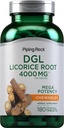 Piping Rock DGL Licorice Chewable Tablets 4000mg | 180 Count | Mega Potency Deglycyrrhizinated | 초본 추출물 보충교재 | 채식주의, 비 GMO