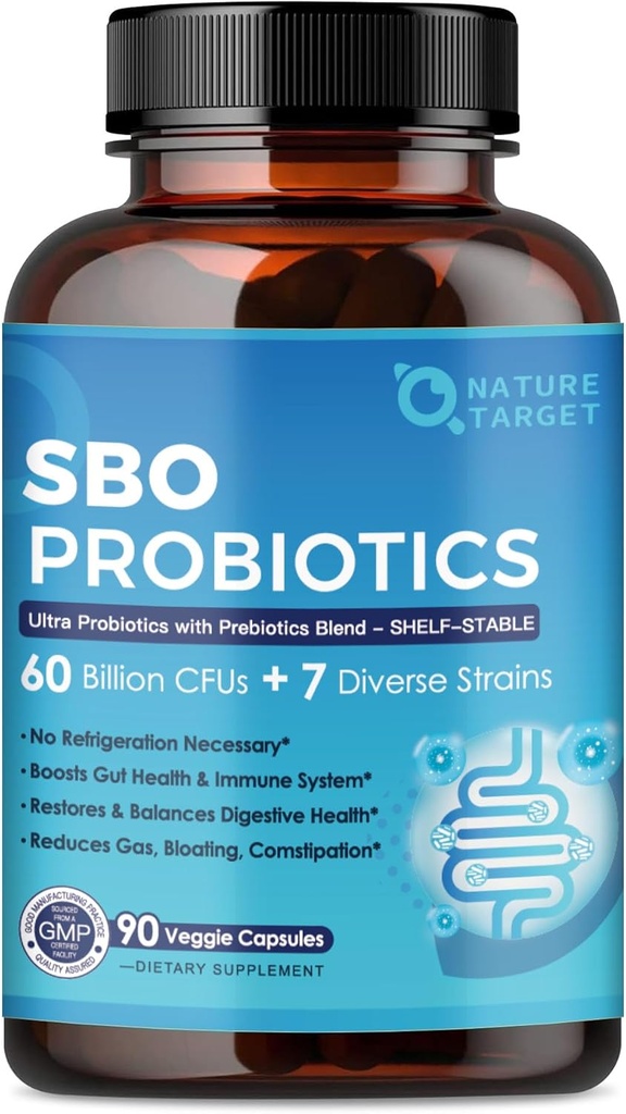 여성 및 남성 소화 건강, Immune, Gut Health, SBO Probiotic Support Occasional Constipation, Gas & Bloating, 90 Veggie 캡슐에 대한 Prebiotics와 60 억 CFUs Spore Probiotics