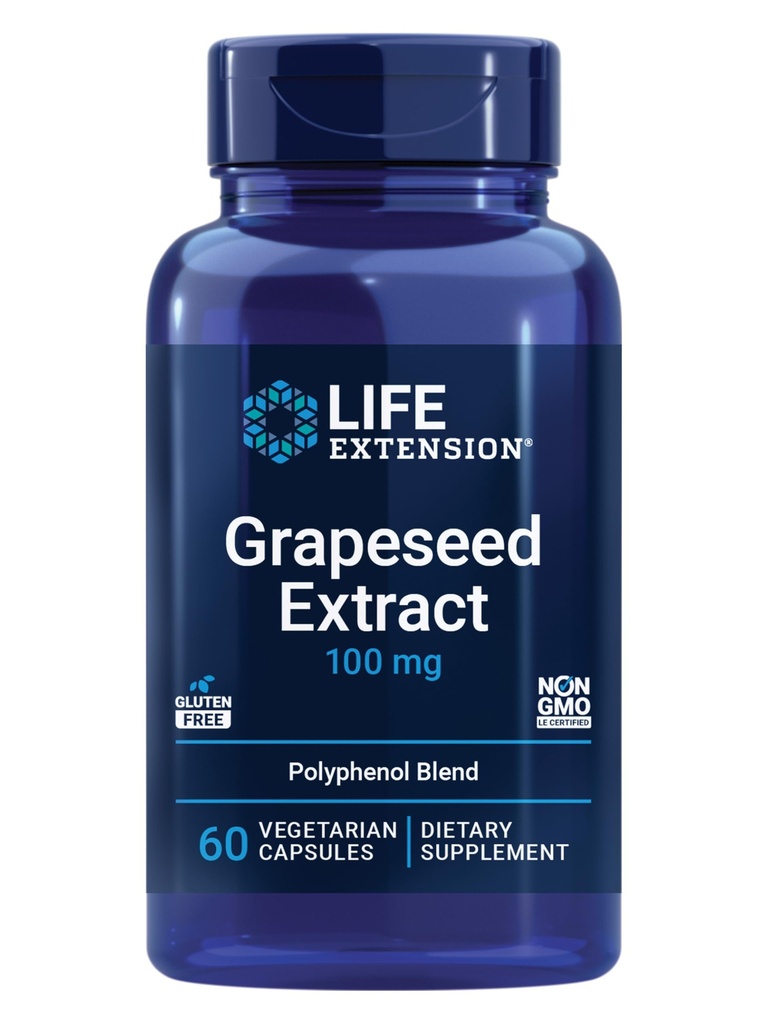 생활 연장 포도상 추출물, 비타민 C, 칼슘, resveratrol, 폴리페놀, 심장 혈관 건강, 산화 방지제 보호, 글루텐 자유로운, 비 GMO, 채식주의자, 60의 캡슐