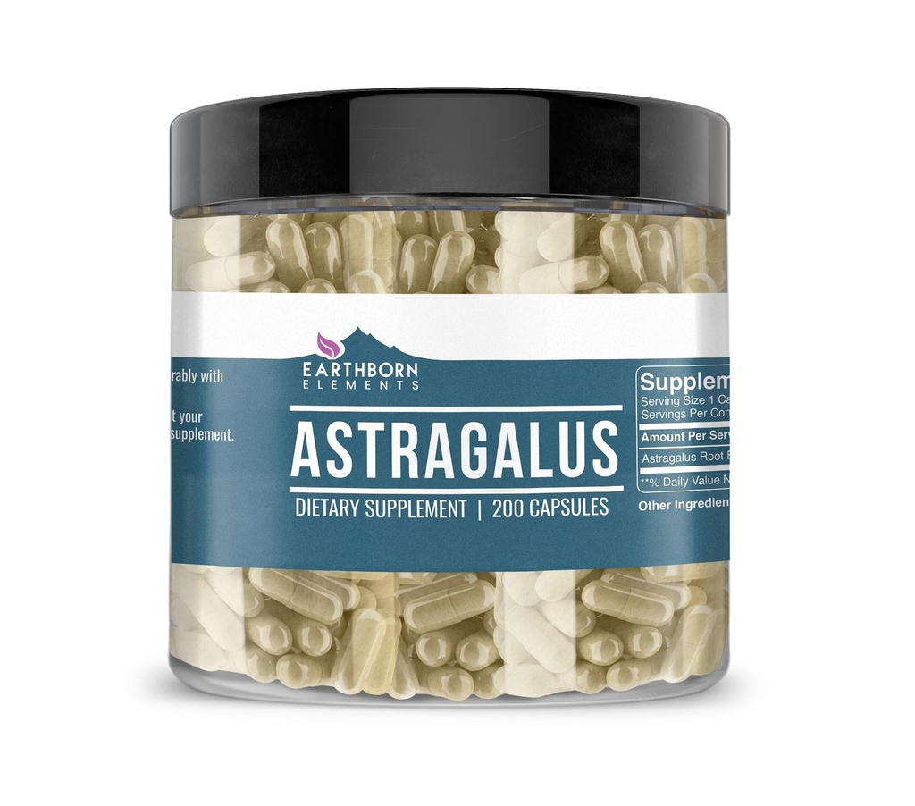 Earthborn 성분 Astragalus 추출물 200의 캡슐, 순수한 & Undiluted, 첨가물 없음