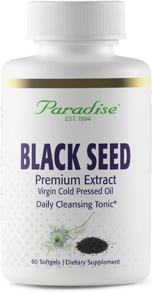 Paradise Black Seed Oil, 항 산화제, 면역 지원, 슈퍼 포텐, 울트라 순수, Vegan, 비 GMO, 글루텐 무료, 60 Softgels