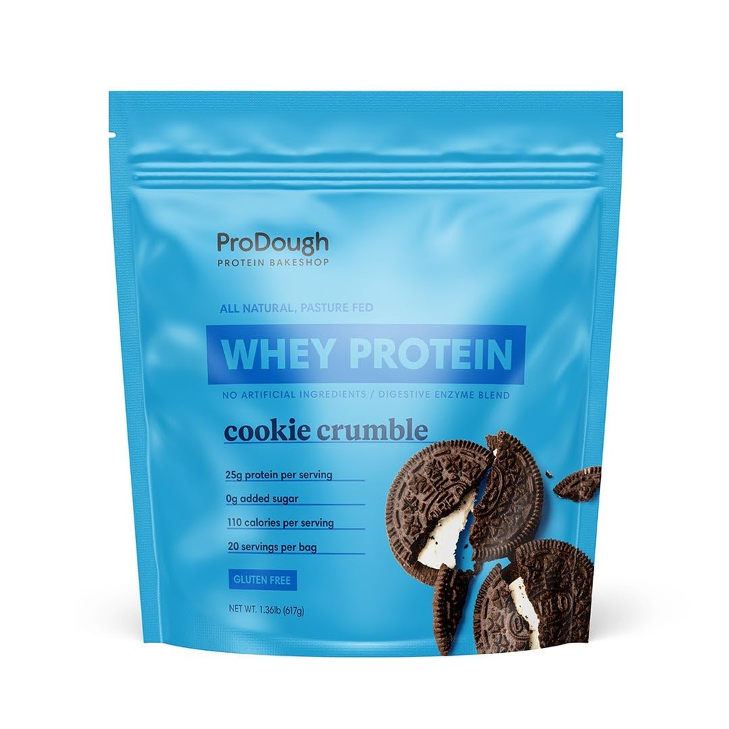 ProDough Gourmet Whey Isolate Shake Mix- Easy Digest Enzyme Blend, 25g Protein per Serving, Natural Ingredients, Gluten Free, Keto Friendly (Cookie Crumble)