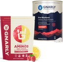 Gnarly 영양 Gnarly Preworkout Strawberry Lemonade (14.82oz) 아미노산 Berry Lemonade 카페인 무료 (10.58oz)