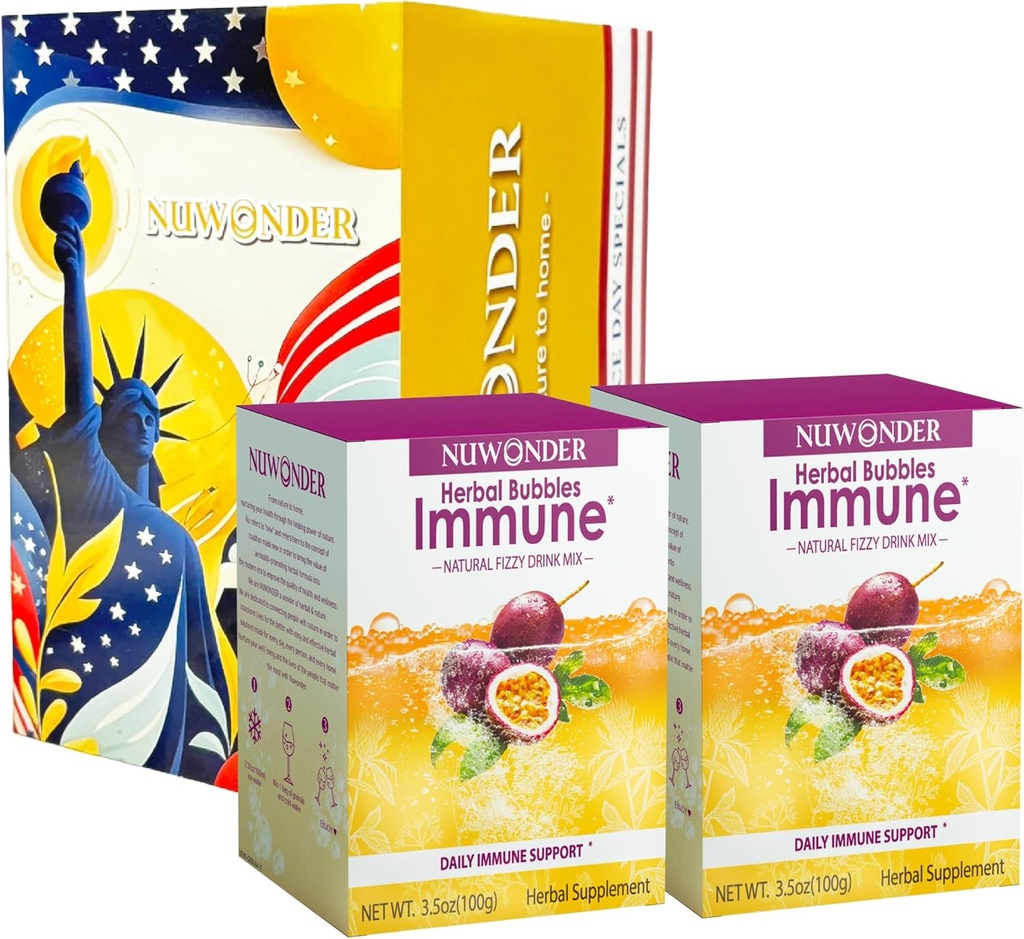 Immune Booster Fizzy 음료 혼합 초본 보충 Astragalus, Ginger, Jujube, Atractylodes, 열정 과일, 인공 없음, 10packs (2 상자)로 만든
