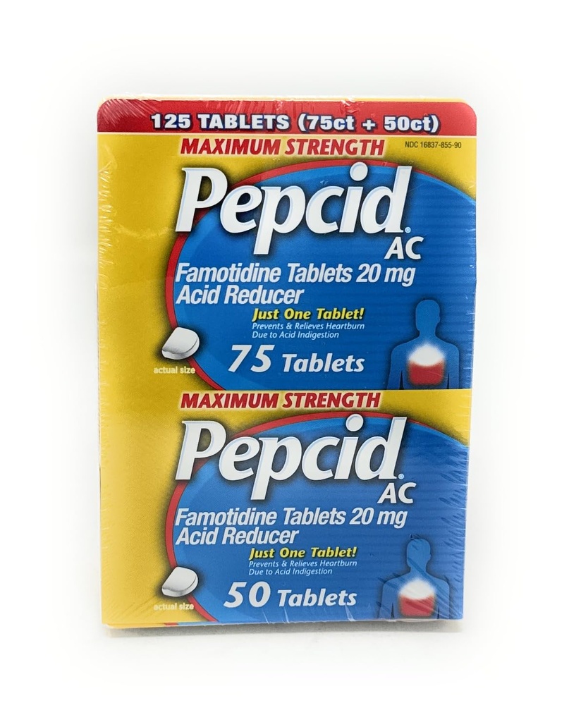 Pepcid AC 산성 흡진기 최대 힘 - 125의 정제