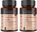 Pureclinica Fermented CoQ10 300mg x 180 정제 (90 정제의 2 병) - 6 개월 공급. 비 GMO, USP 급료. 흡수를 위한 추가된 비타민 C & 까만 고추 추출물로.