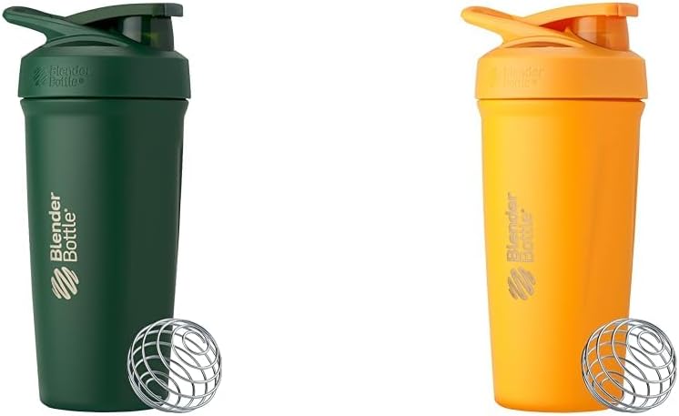 BlenderBottle 24Ounce 스테인레스 스틸 셰이커 컵 번들 와이어 위스키 - 숲과 망고